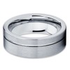 Silly Kings 8mm Tungsten Carbide Wedding Band Brushed Gray Offset