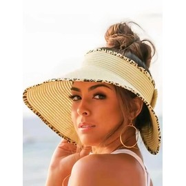 Women's Solid Color Cute Bow Design Wide Brim Straw Hat, Casual Trendy Foldable Sun Hat for Beach, Fashion Accessories for Women & Girls, Mother's Day Gift, Travel Essentials:_Multicolor2_one-size