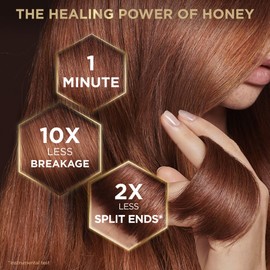 Garnier Whole Blends Honey Treasures Hair Mask for Damaged Hair, 50% Less Hair Cracks, 10x Less Breakage, 2x Less Split Ends, 1-Minute Application, 340ml
