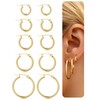 LOLIAS 5 Pairs of Hoop Earrings 925 Silver / Gold