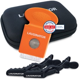Original 3-in-1 Lausinator with Box, Includes 2 Hair Clips, Lice Comb, Nit Comb for Children and Adults, Made of Metal