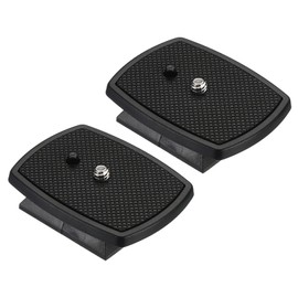PATIKIL Tripod Quick Release Plate, 43mm 2 Pack Camera Tripod Adapter Mount Parts Replacement Mounting Plate for Tripod Model 1, Black