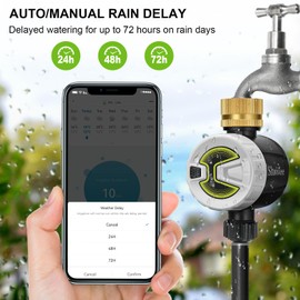 Shrivee Irrigation Computer WiFi with Brass Water Inlet, APP Control via 2.4GHz WiFi and Bluetooth, Precipitation Delay, Manual/Automatic Irrigation Computer