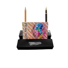 Blakhawk circa 1960’s ref246 BLACK desk office tidy stores business cards pens pencil holder paper weight