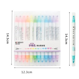 Plumones Punta Pincel Marcadores Para Lettering Marcatexto - Rotuladores dobles de colores surtidos, 12 piezas de colores amplios y finos puntas para resaltar pastel para estudiantes, oficina, aula.
