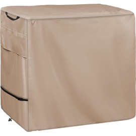 WNANAN Outdoor Prep Table Cover- Heavy Duty Waterproof Cover for Outdoor Stainless Steel Table,Compatible with 46 inch Outdoor Utility Cart and Storage Cabinet Khaki