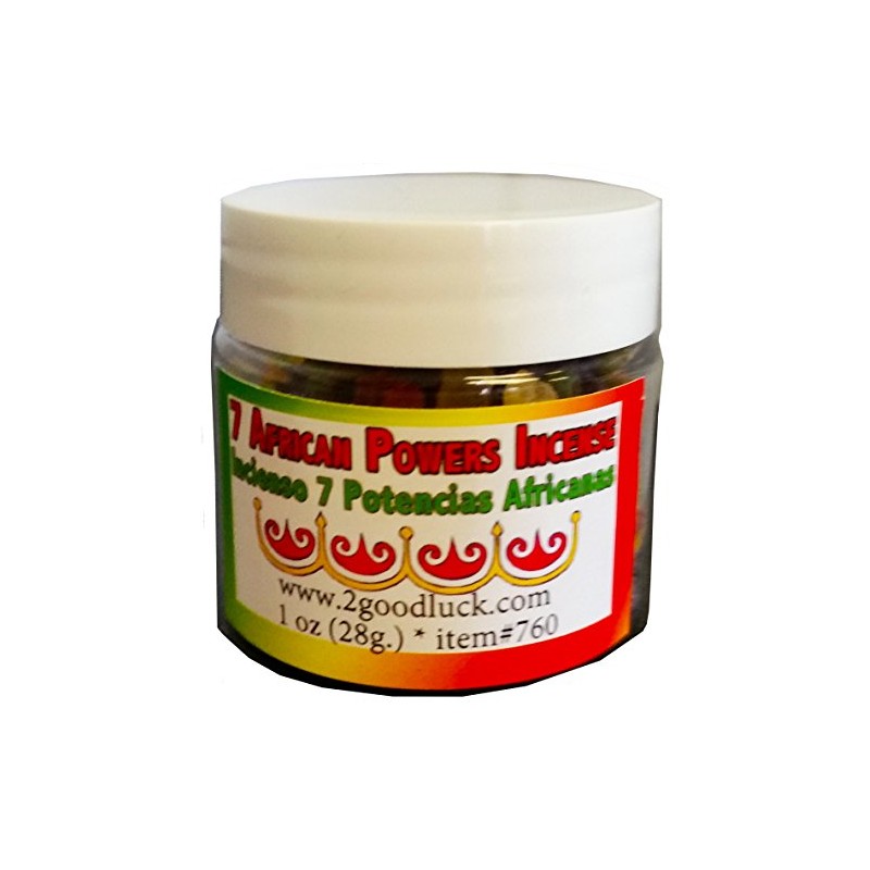 7 African Powers Spiritual Incense for Santeria Rituals (1 oz).