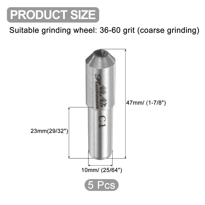 sourcing map 5pcs Diamond Dressers, 10mm x 47mm (25/64" x