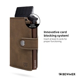 BEWMER 2 Shielded Credit Card Wallet | Anti-Cloning Protection Slim RFID Wallet for Men and Women | Card Holder with Coin Pocket