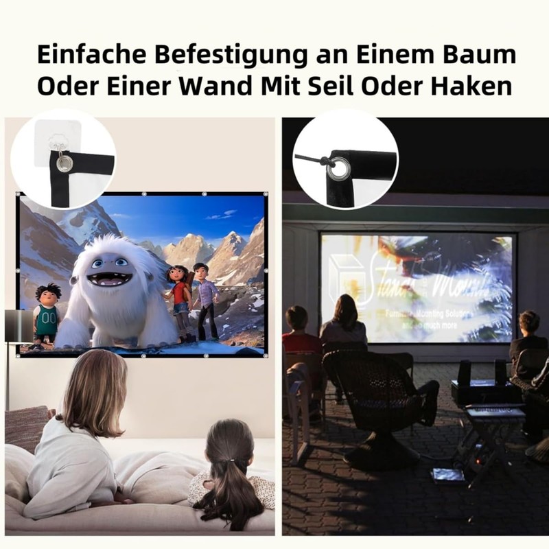 Canvas Projector 100 Inch | 16:9 HD Foldable Projector Screen