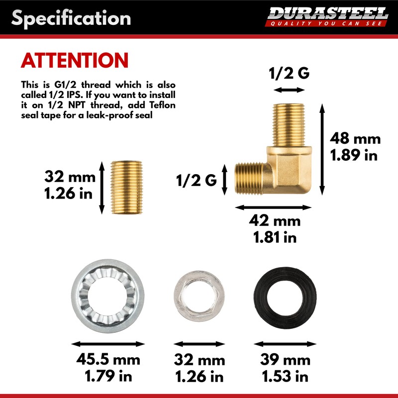 DuraSteel Wall Mount Faucet Installation Kit - Commercial Kitchen No