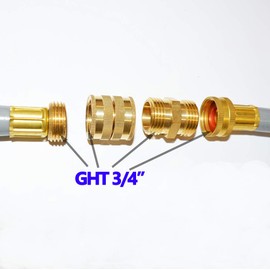 HQMPC Garden Hose Adapter, Double Female Swivel Hose Connector with Double Male Hose Connector 3/4 Inch GTH Brass Connector, Garden Hose Connector (4 Pack) with 6 Pcs Washers