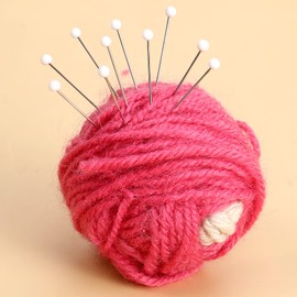 Straight Quilting Pins, Straight Pins Sewing Pins Ball Glass Head Pins White Dressmaker Pins Glass Head Sewing Pins for Fabric, Quilting Pins for Dressmaker DIY Decoration Craft Project, 300 PCS