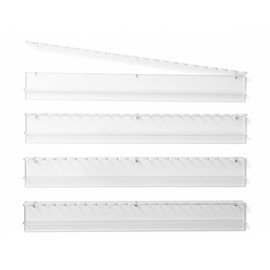 Scallop Mahjong Rack with Magnetic Pushers, Clear Acrylic, 20 Inch Length, 4 per Set, Fits Standard and Large Tiles
