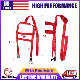 CARBOLE 2pack Car Tire Basket Straps Adjustable Wheel Net Set Flat Hook Tow Dolly Straps
