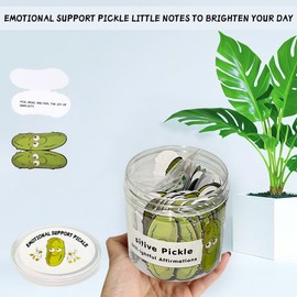 Positive Affirmation Pickle Jar – 115 Pcs Emotional True Support Pickle Gifts for Women & Teens (60 Cards, 50 Stickers, 5 Keychains) Encouragement Gift Set for Back-to-School, Teachers, Birthdays