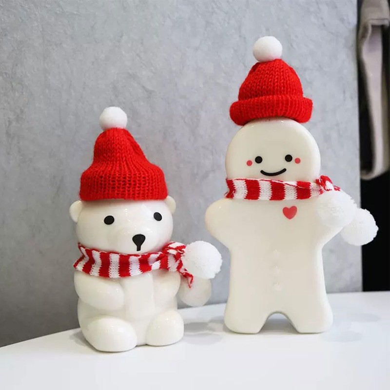 Cyiiifa クリスマスニットミニニット帽 5個 サンタ 帽子 クリスマスツリーオーナメント かわいいドールハット 雪だるま飾り パーティー DIY