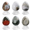 Nupuyai Ocean Jasper Crystal Egg with Acrylic Stand, Polished Stone
