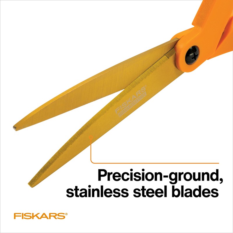 Fiskars 9" Titanium Shop Shears Heavy Duty Serrated Multipurpose Scissors