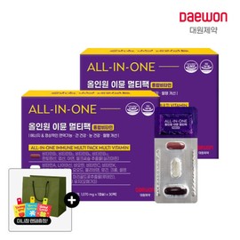 25-pack All-in-One Immune Multipack Multivitamins (Milk Thistle + Lutein + RTG rTG Omega 3) 2 boxes / Shopping bag + paper charm included / 25종 올인원 이뮨 멀티팩 종합비타민 (밀크씨슬+루테인+알티지 rTG 오메가3) 2박스  쇼핑백+페이퍼참 증정