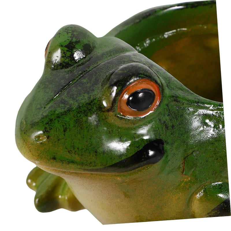 Gatuida Frog Shaped Ceramic Flowerpot Cute Desktop Planter for Succulents