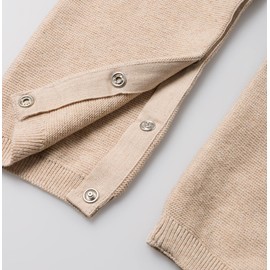 Stellou & friends Jumpsuit for Babies & Toddlers, Wool Suit, Baby Clothing Made of 100% Cotton, Winter Jumpsuit, One-Piece with Buttons in Wood Look and Slanted Raglan Sleeves, Oeko-Tex Certified,