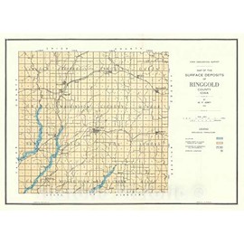 Historic Pictoric Map : Geology of Ringgold County [Iowa], 1920 Cartography Wall Art : 24in x 18in