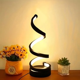 Sonhomay LED Modern Table Lamp Spiral USB Desk Light 3 Colors Stepless Dimming Bedside Lamp Nightstand Lamp for Home Living Room Bedroom Office Decor 12x4inch