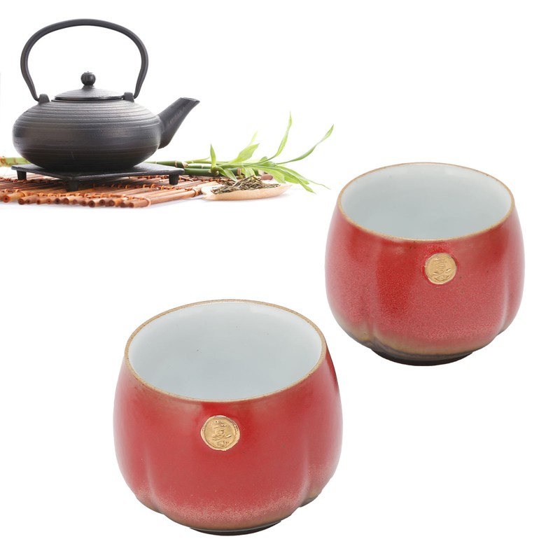 2Pcs Ceramic Cup Vintage Chinese Style Tea Cup Kung Fu