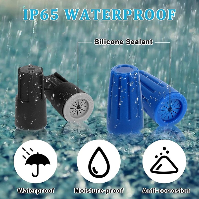 50PCS Waterproof Wire Connectors, EEEkit Outdoor Seal Electrical Nuts Caps