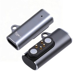 NFHK 2pcs/lot Magnetic Charging Adapter USB Type-C to Pitch 2.5mm with 4-Pin Terraced Square Contacts Compatible with Bone Conduction Headphone