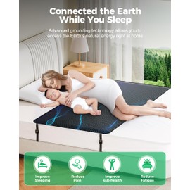 BOVEREY Grounding Mat for Bed, Grounding Sheets Earth Connected Grounded Pad for Sleeping, Grounded Mat Mattress Cover Earth, Include Cord & Tester (California King)
