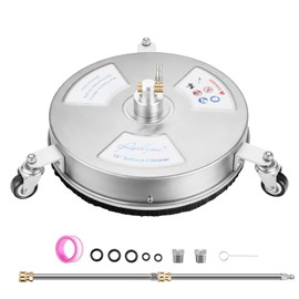 Realyou 14" Pressure Washer Surface Cleaner with 4 Wheels, Stainless Steel Surface Cleaner for Pressure Wahser, Power Washer Surface Cleaner for Concrete, Patio, Sidewalk, Deck and Driveways