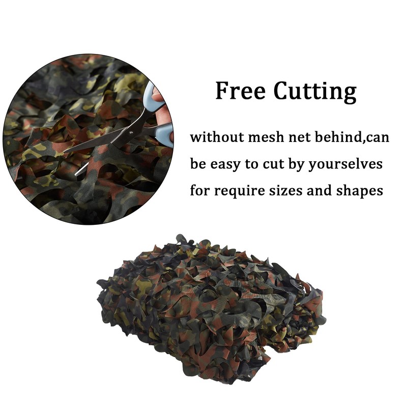 Camo Netting, Bulk Roll Camouflage Netting German Flecktarn 5 X
