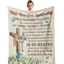 Amonee-YL Sympathy Gifts for Loss of Loved One, Bereavement Gifts, Memorial Gifts Sympathy Blanket 50"X60", in Memory of Loved One Gifts, Condolences Gift for Loss, Grieving Gifts, Remembrance Gifts