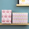 LeZakaa Baby Shower Wrapping Paper 8 Sheets - Pink &