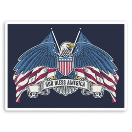2 x 10cm Bald Eagle America Flag Vinyl Stickers - USA Laptop Sticker #31380 (10cm Wide)