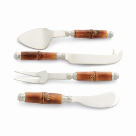 Napa Home & Garden BARCLAY BUTERA KEYSTONE CHEESE KNIVES Set of 4 Silver;Brown