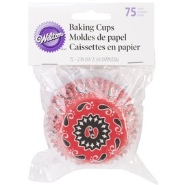 Wilton 2-inch Dia Paper Bandana Print Standard Baking Cup, Pack of 75, Multi-Colour