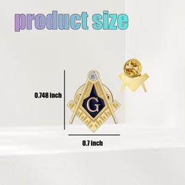 Masonic Lapel Pins for Men - 2PCS Freemason G Letter Zinc Alloy Brooch Set, Classic Masonic Pin Badge for Suit, Elegant Freemason Accessories for Members, Ceremonial Wear, Gifts