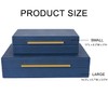 ZIKOUL Navy Blue Shagreen box Set of 2 Faux Leather