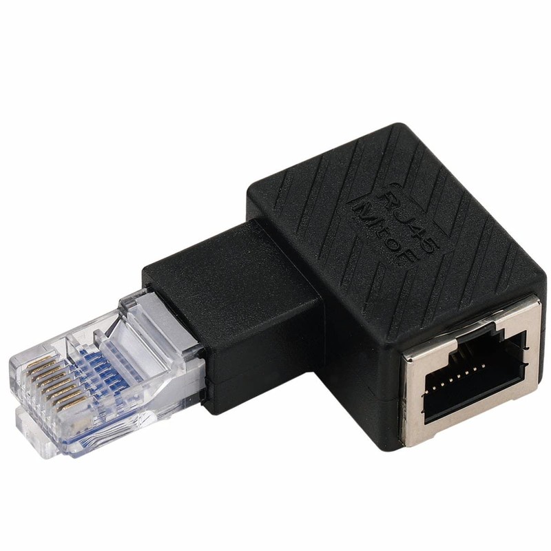 Greluma 2PCS 90 Degree Ethernet Adapter Left Right Angled RJ45