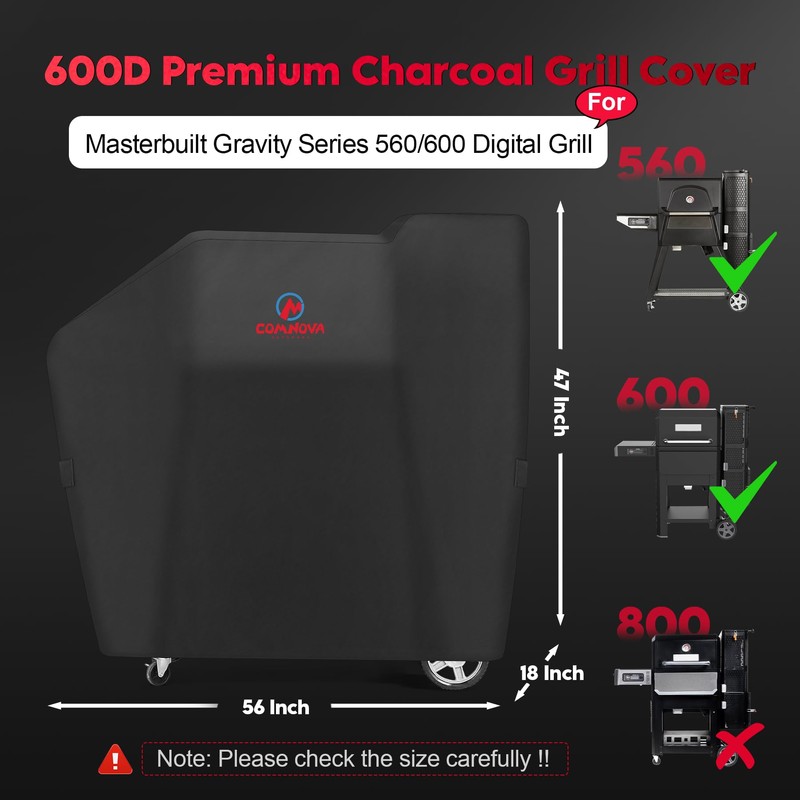 Comnova Grill Cover for Masterbuilt Gravity Series 560/600 Digital Charcoal