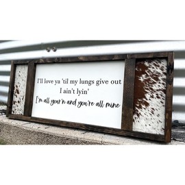 All Yours Sign - Farmhouse Sign - Wedding Gift Poster No Frame Decor Photo - Color: Poster No Frame, size: 8 x 12 inch