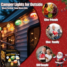 Haigoo Camper String Lights RV Camper Lights for Outside,16.5 ft USB Funny Camping Gifts 21 Led with Remote&Timer,Travel Trailer Party Lights Happy Camper Gifts for RV Awnings,Camping, Birthday