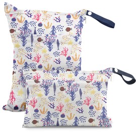 2 Bolsa Impermeable para Ropa Mojada,Bolsas Húmedas Secas para Pañales de Tela,Bolsa Organizador,Natacion Reutilizables y Lavables,para Ropa Sucia, Viajes