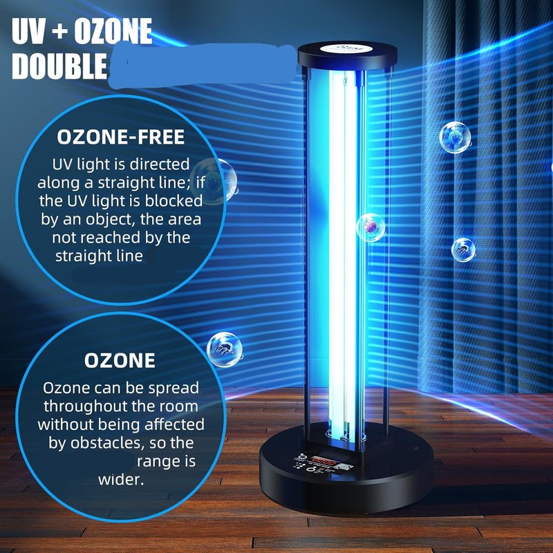 Ultraviolet Germicidal Lamp,110w UV+Ozone Light Sanitizer for Whole Room, 99.99%