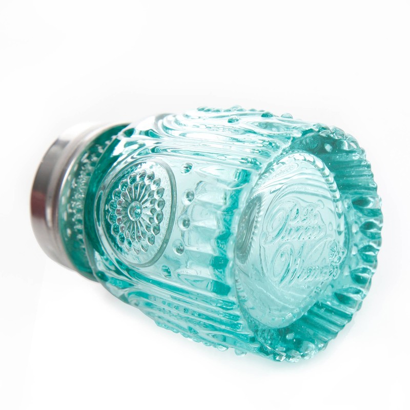 The Pioneer Woman Adeline Teal Pressed Glass Salt and Pepper