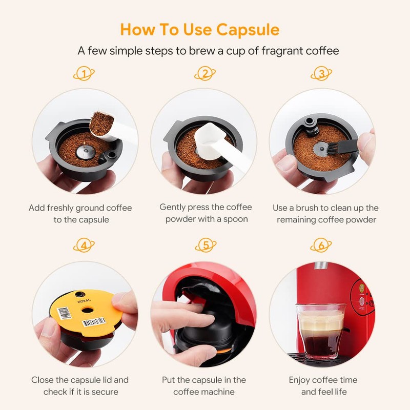 RECAFIMIL Reusable Coffee Capsules, Compatible with Tassimo, Coffee Filter (60