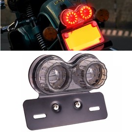 40W Motorcycle Tail Light, Integrated LED Motorbike Brake Light Turn Signals Running Light with License Plate Bracket for Harly, Street Bike, Cruiser, Chopper